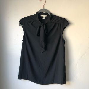 Black Silky Short Sleeved Blouse
